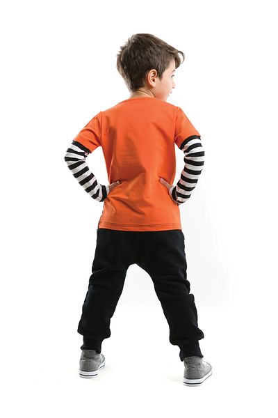 Denokids Gestreiftes Trainingsanzug-Set mit Geldbörse für Jungen