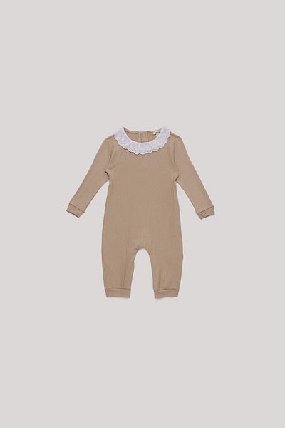 Tyess Basic Bg Store Baby Girl Beige Jumpsuit