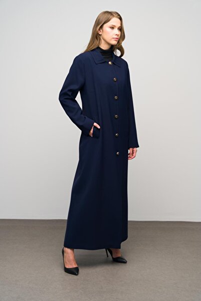 Olcay Košilový límec nadměrných velikostí Punto prošívaný a podšitý svrchní kabát – tmavě modrá 6615