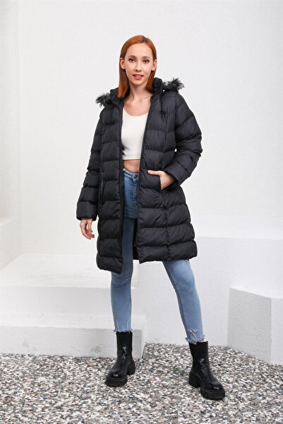 Livanomi Siyah Şişme Mont