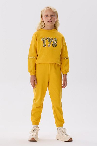 Tyess Bg Store Girls Mustard Sweatshirt