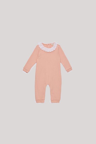 Tyess Basic BG Store Baby Girl Salmon Jumpsuit