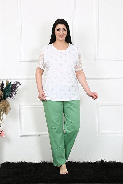 Akbeniz Short Sleeve Pajamas Set - Large Size Women's 5XL-8XL 75001