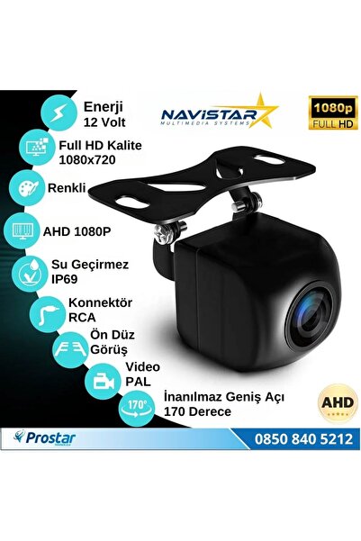 Navistar Ahd 1080p Balıkgözü 170 Derece Geniş Açılı Araç Geri Görüş Kamerası