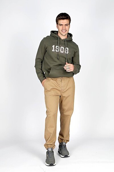 Lee Cooper Pantaloni cargo pentru bărbați cu picior normal din păr de cămilă ...