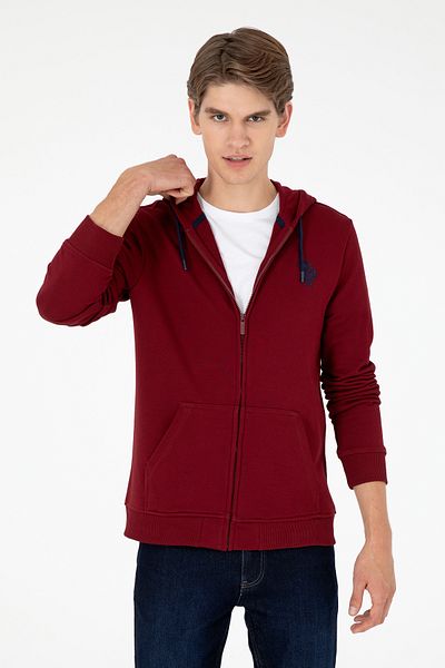 U.S. Polo Assn. Men's Burgundy Knitted Cardigan 50295147 -Vr014