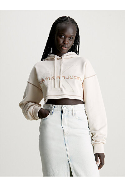 Calvin Klein Kadın Hero Monologo Crop Sweatshirt