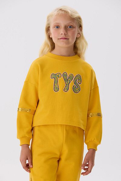 Tyess Bg Store Girls Mustard Sweatshirt