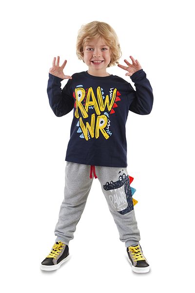 Denokids Rawr T-Shirt und Jogginghose-Set für Jungen