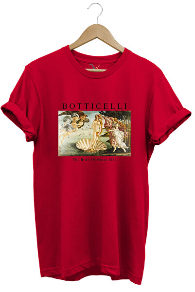 WİDİ Botticelli Venus Štampano 100% pamuk Regular Fit Crvena T-shirt