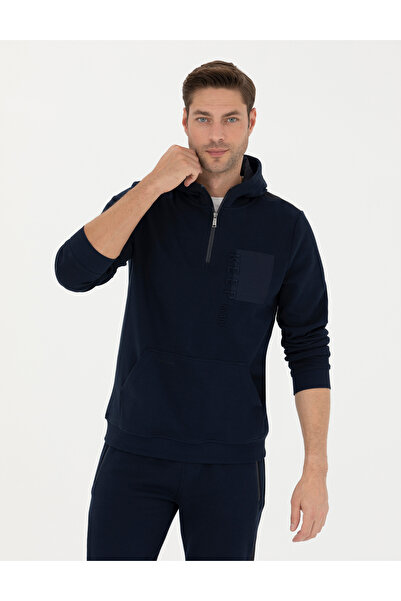 Pierre Cardin Lacivert Regular Fit Kapüşonlu Sweatshirt 50273423-VR033