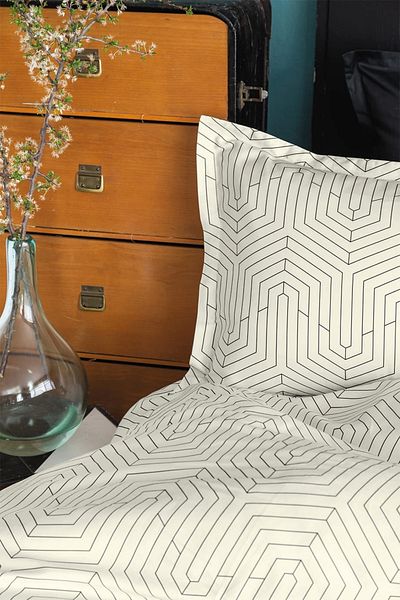 İssimo Home Strada White 210 Tc (83 Tel) Cotton Satin Duvet Cover Double