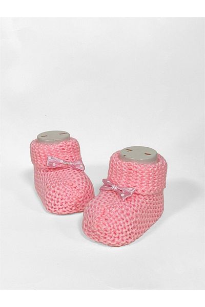Mnk Baby&Kids MNK0598 Model Dark Pink Knitwear Baby Booties