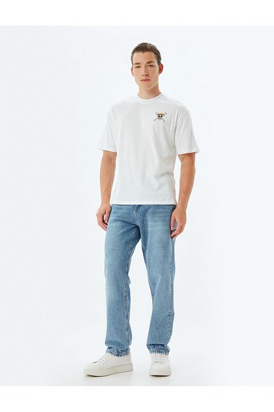 Koton Βαμβακερό μπλουζάκι One Piece Licensed Oversize - Crew Neck, κοντό μανίκι