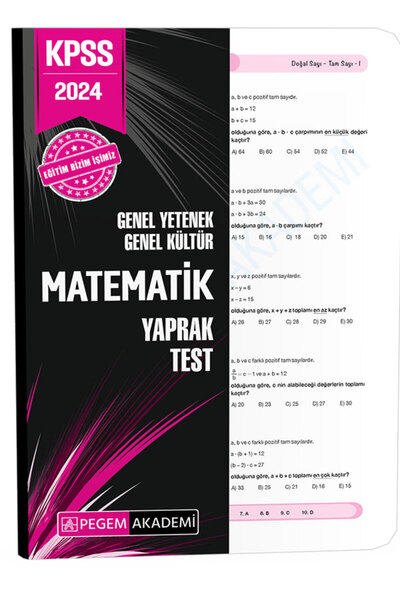 Pegem Akademi Yayıncılık 2024 KPSS Genel Yetenek Genel Kültür Matematik Yapra...