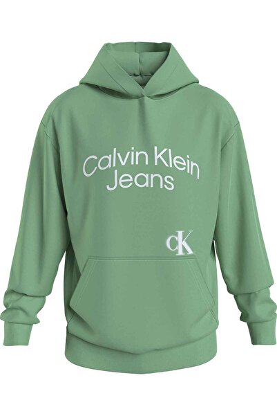 Calvin Klein CURVED STACKED LOGO HOODIE