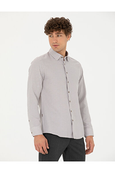 Pierre Cardin Kahverengi Slim Fit Uzun Kollu Gömlek 50278869-VR029