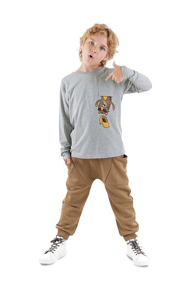 Denokids Σετ φούτερ με μπλουζάκι Tiger Boy στην τσέπη