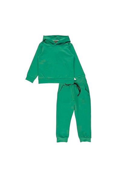 Mnk Baby&Kids Παιδική φόρμα με πράσινη κουκούλα Kangaroo Pocket - MNK0611