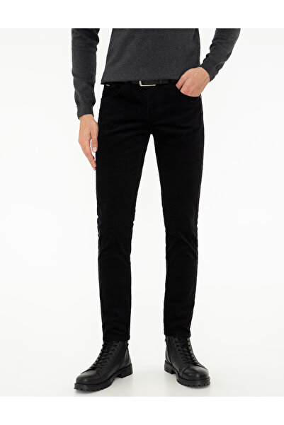 Pierre Cardin Siyah Slim Fit Kadife Kanvas Pantolon 50245789-VR046