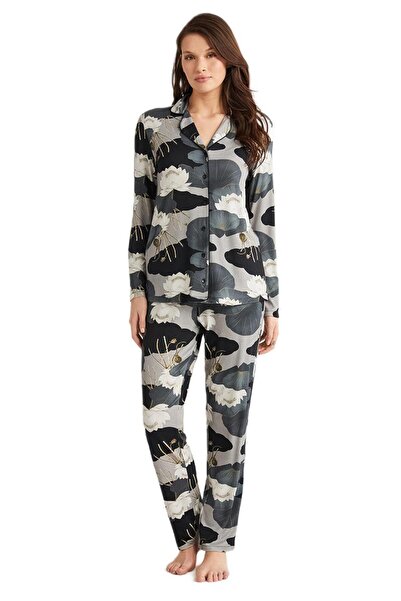 Penyemood Combed Cotton Mood Women's Petrol Pajama Set 9727