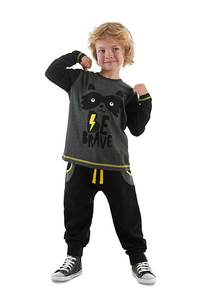 Denokids Σετ φούτερ μπλουζάκι Be Brave Boy