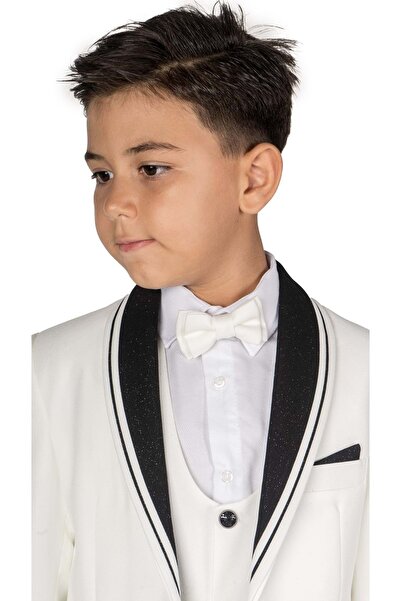 Mnk Baby&Kids Children's Groom's Collar Glitter Special Day Suit MNK0541 ECRU