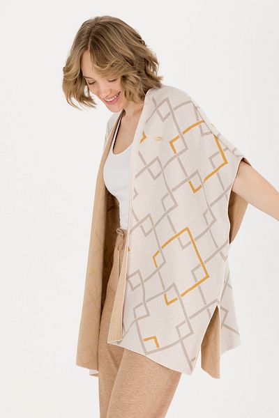 U.S. Polo Assn. Cream Melange Women's Knitwear Poncho - 50253118 -Vr159
