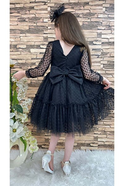 Mnk Katkat Princess Lace Buckle Girls' Dress Mnk0306 Black