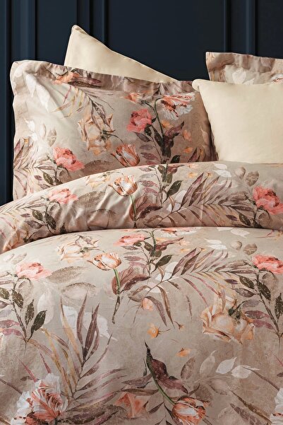 İssimo Home طقم غطاء لحاف مزدوج من الساتان القطني الرقمي Mistral 300 TC (120 TEL).