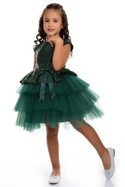 Mnk Pul Payet Tütü Parti Elbisesi MNK0275 YEŞİL