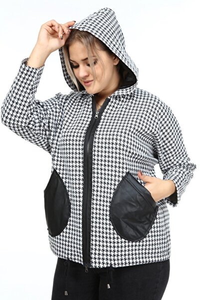 Zer Otantik Шкіряна куртка з капюшоном, великий розмір, чорна