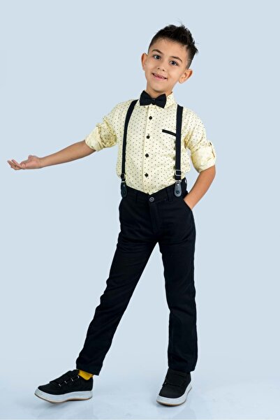 Mnk Baby&Kids Boys' Oxford Suit - MNK0479 YELLOW Printed