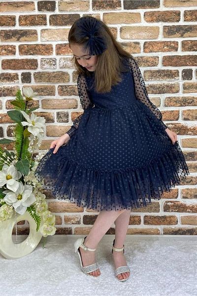 Mnk Φόρεμα Navy Blue για κορίτσι - Katkat, Princess, Lace and Buckle 0306