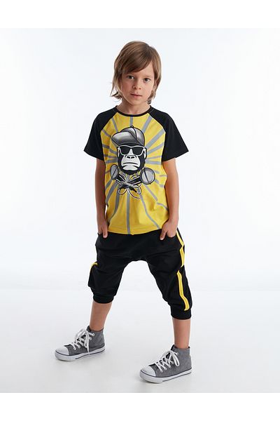 MSHB&G DJ Ape Boy T-shirt Capri Shorts Set