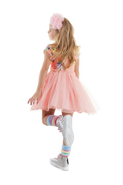 Denokids Rosa Leo Blumen Tüll Abendkleid für Mädchen