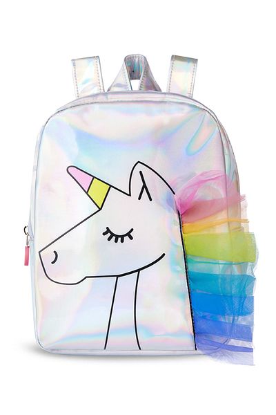 Denokids Schulrucksack für Mädchen mit Einhorn-Hologramm-Muster