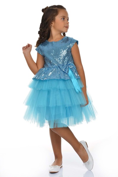 Mnk Φόρεμα πάρτι με παγιέτες τιρκουάζ Tutu - 0275