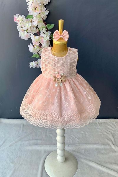 Mnk Baby&Kids Lace Baby Girl Dress Pnpn152 Salmon