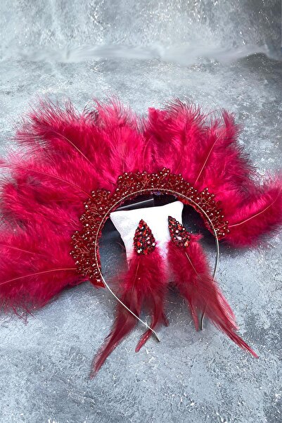 Limelia Coroană și cercei de mireasă cu mărgele de cristal din pene Maya Burg...