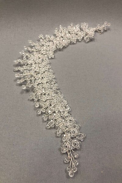 Limelia Accesoriu pentru păr și turban cu mărgele de cristal transparent