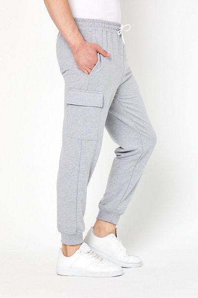 odelon Ανδρικό παντελόνι Jogger Fit σε γκρι χρώμα - Τσέπη Cargo
