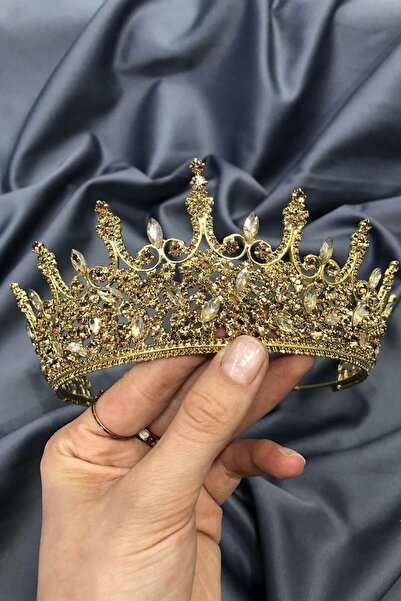 Limelia Coroana Henna cu fundal auriu cu piatră de culoare miere