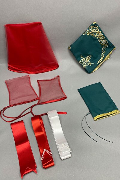 Limelia طقم طرحة زفاف مطرزة وغطاء العريس وشريط مجوهرات