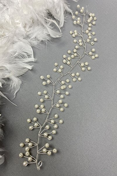 Limelia Αξεσουάρ μαλλιών με κρεμ πέρλες Vella με χάντρες νυφικής κορώνας