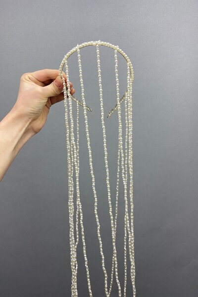 Limelia Accesoriu pentru păr de mireasă cu perle și mărgele de cristal