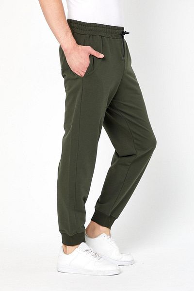 odelon Ανδρικό φούτερ χακί Jogger Fit
