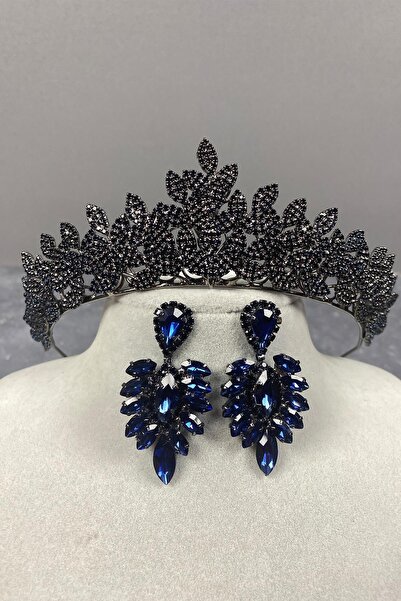 Limelia Set de cercei Sara bleumarin cu pietre prețioase și cercei tip Mekik