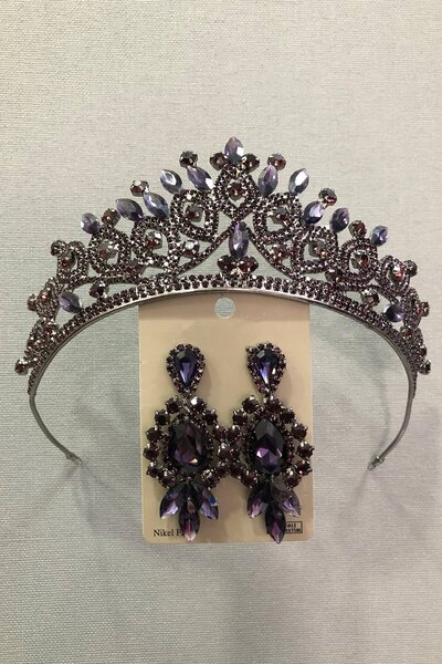 Limelia Set coroană și cercei cu henna de prune