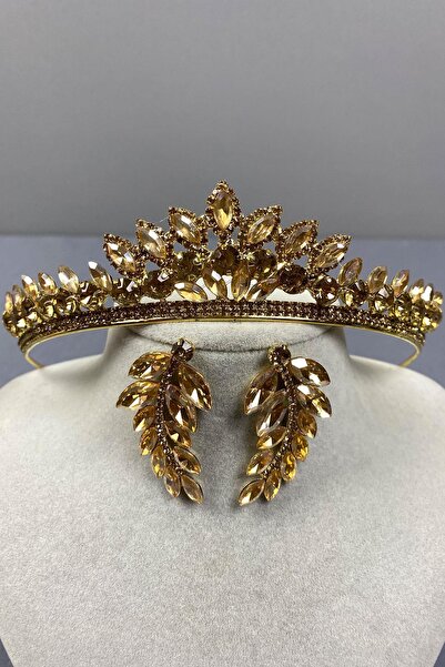 Limelia Σετ σκουλαρίκια με λεπτομέρεια από πέτρα με φύλλα - Χρώμα μέλι, Leyn ...